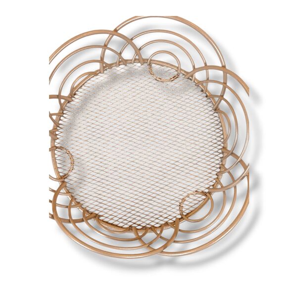 Pier 1 Imports Ardola Tray Gold Metal Mesh Fruit Basket Decorative Serving 8x3x3 - Picture 7 of 7